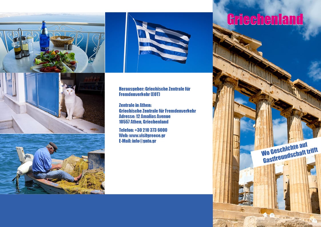 Wickelfalz-Flyer Griechenland